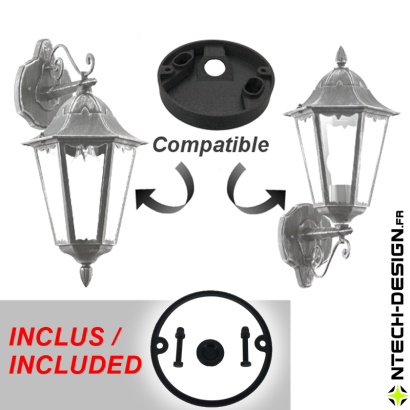 Reinforced support with accessories for outdoor wall light NAVEDO EGLO (Ø90mm - H 15mm)