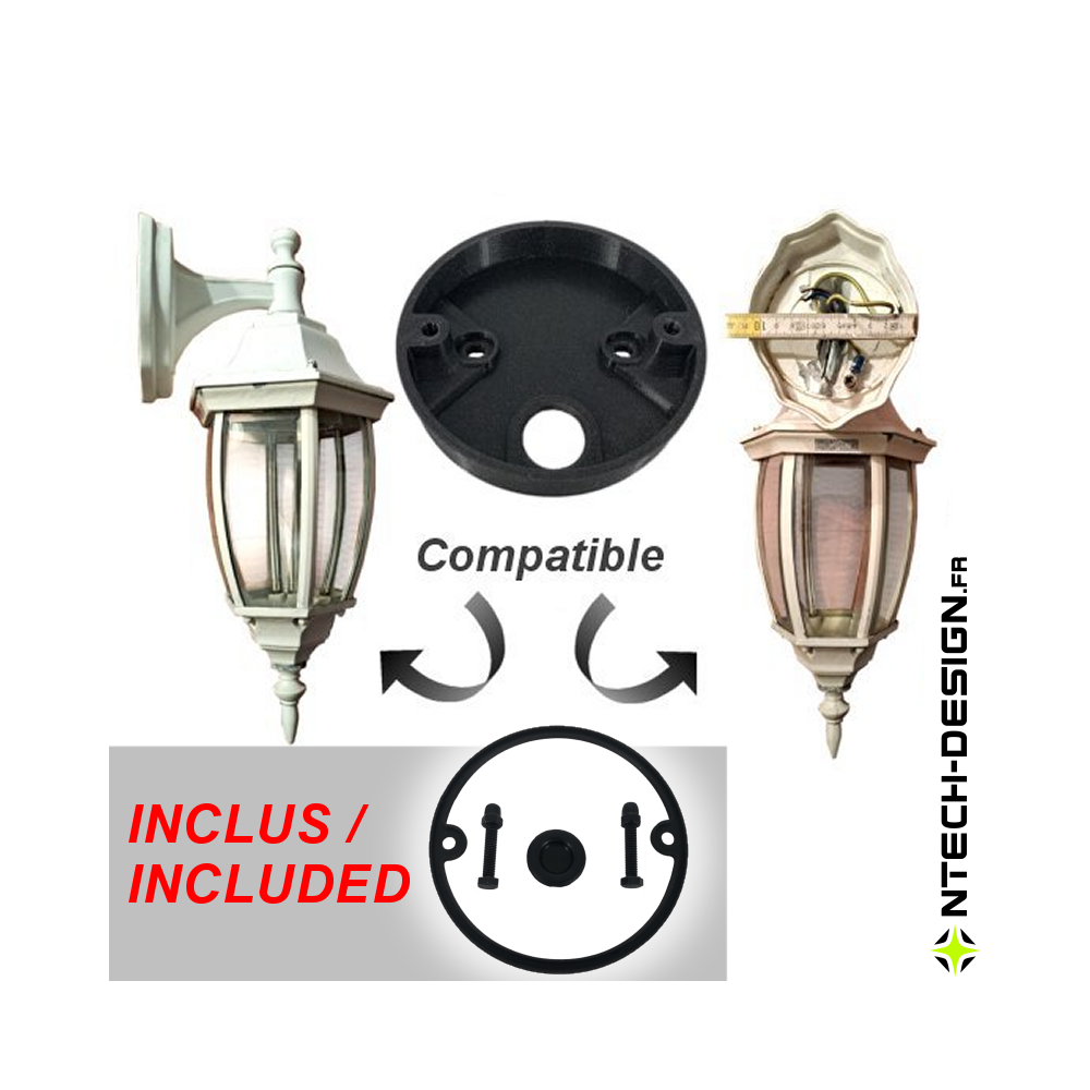 Reinforced support with accessories for outdoor wall light NAVEDO EGLO (Ø96mm - H 18mm)