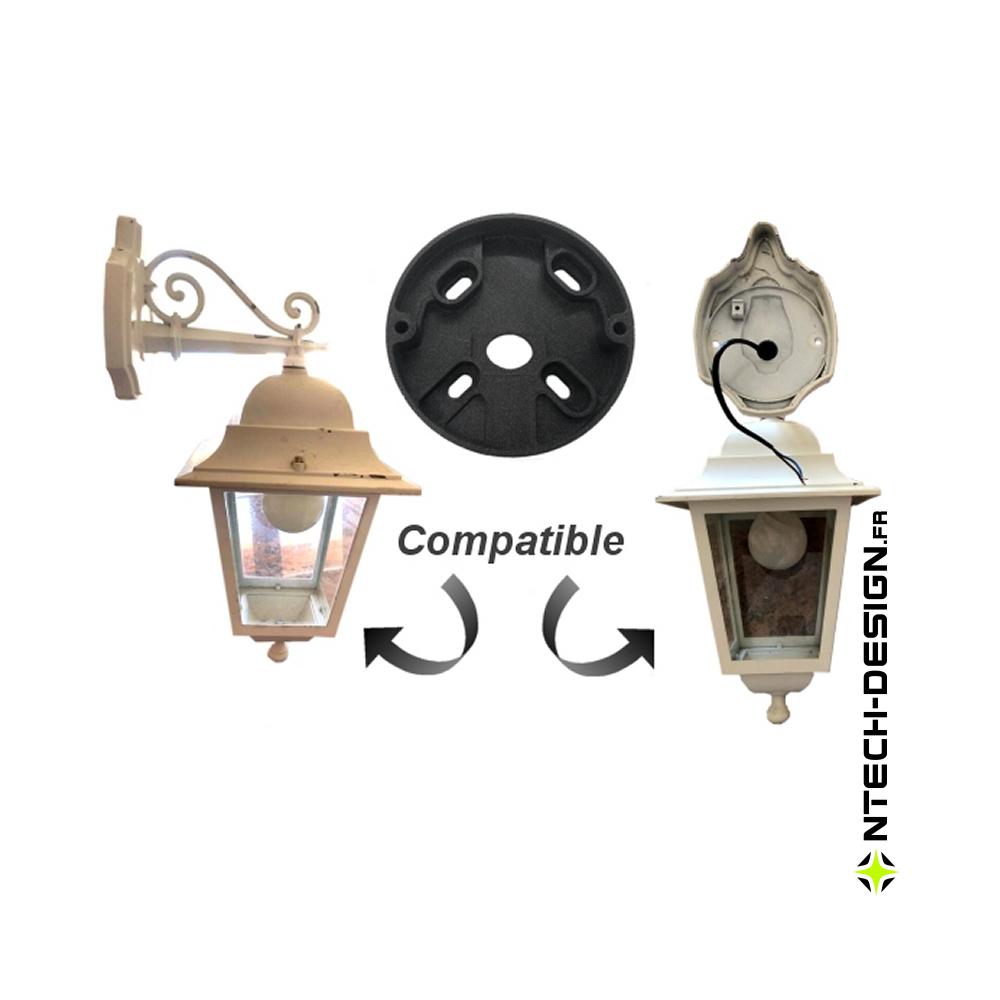 Reinforced support for outdoor wall light (Ø100mm - H 23mm)