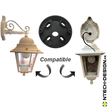 Reinforced support for outdoor wall light (Ø100mm - H 23mm)