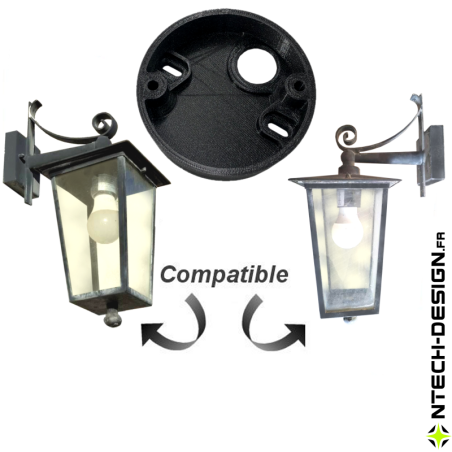 Reinforced support for outdoor wall light INSPEKTOR (Ø76mm - H 20mm)